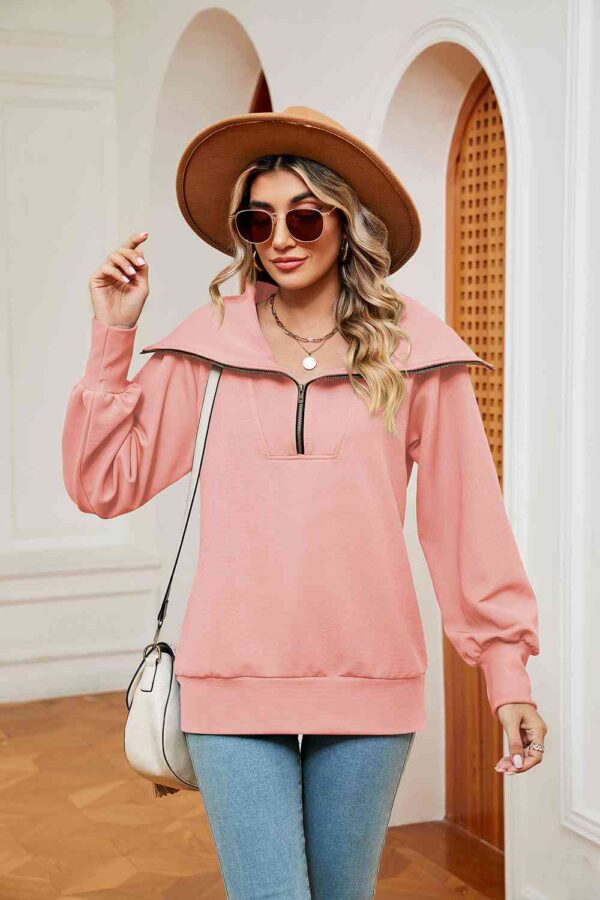 Half-Zip Collared Sweatshirt - Image 6