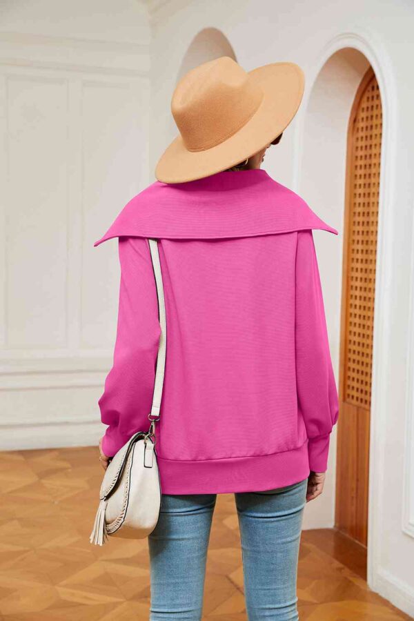 Half-Zip Collared Sweatshirt - Image 20