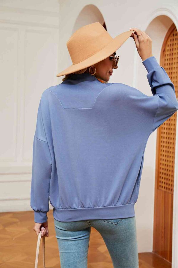 Half-Zip Dropped Shoulder Sweatshirt - Image 2