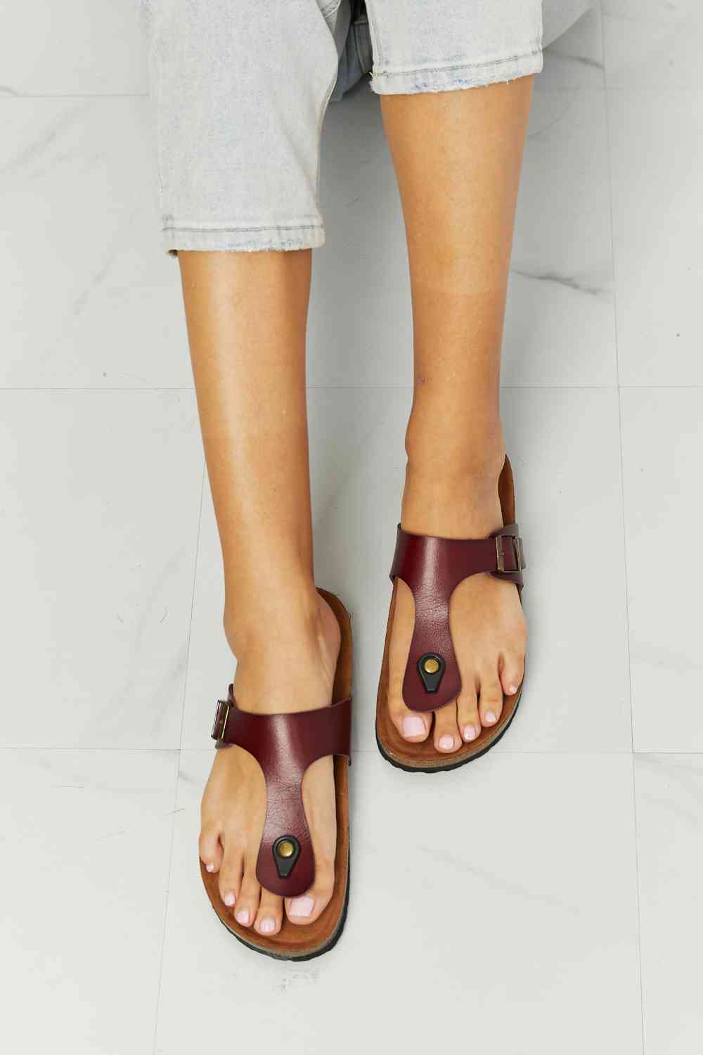 MMShoes Drift Away T-Strap Flip-Flop in Brown - Image 7