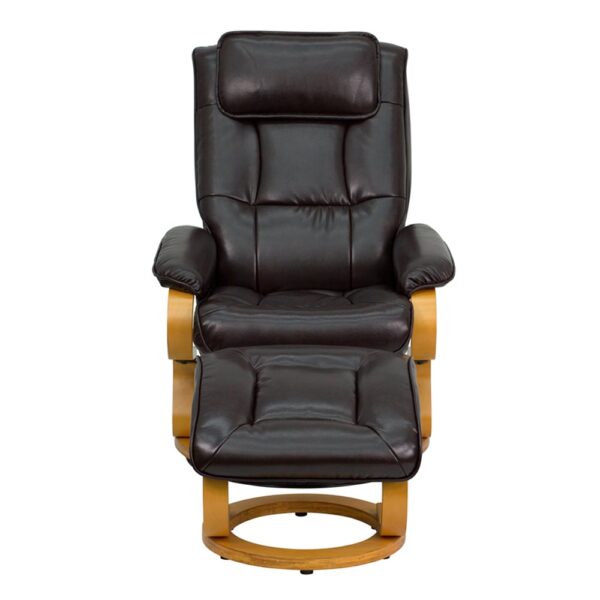 Flash Furniture Contemporary Leather Recliner and Ottoman with - Image 7