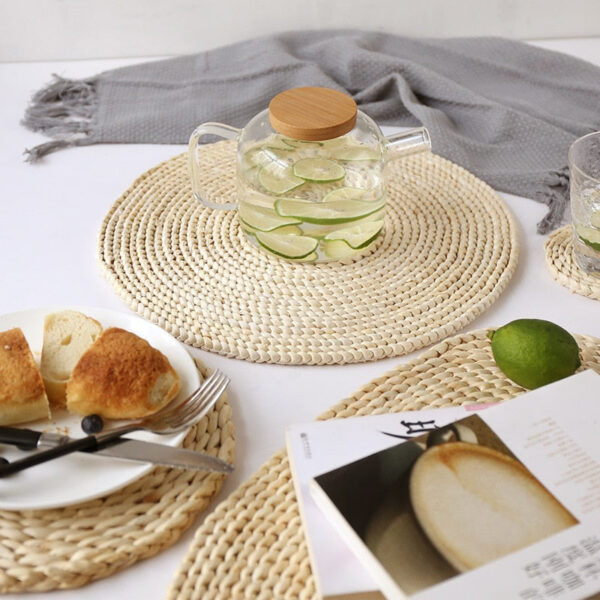 Corn fur woven Dining Placemat Heat Insulation Pot Holder Round