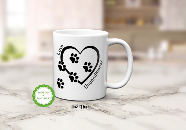 Dog Love Unconditional Heart Mug - Image 3