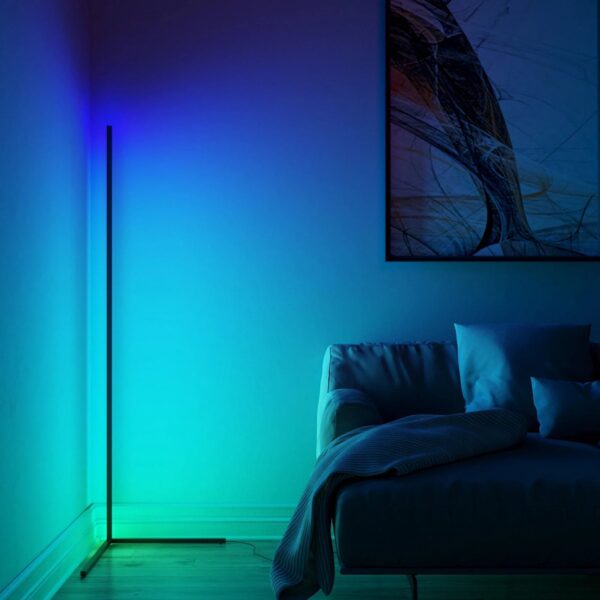 Corner Floor Lamp, Minimalist RGB LED Light - Image 5