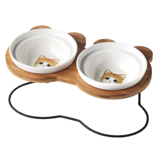 Wooden Framed Cat Food bowls - Image 3