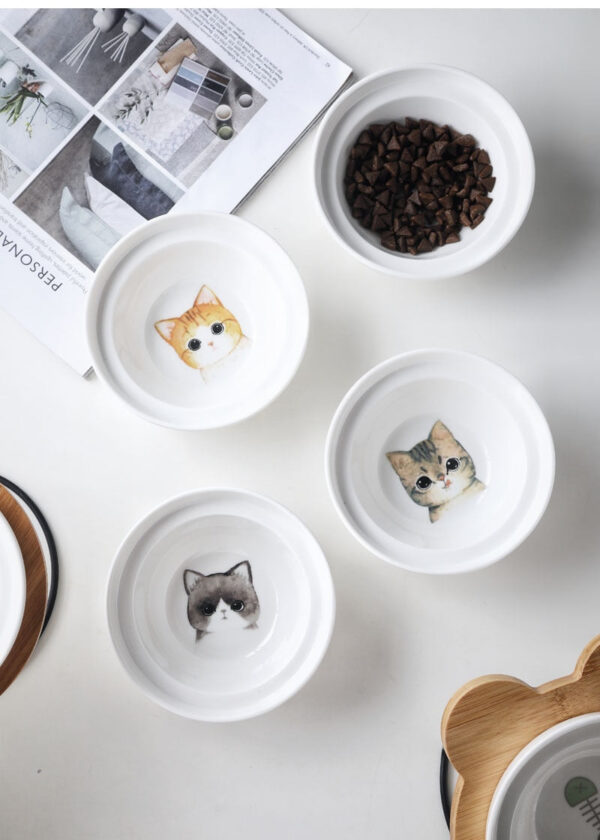 Wooden Framed Cat Food bowls - Image 2