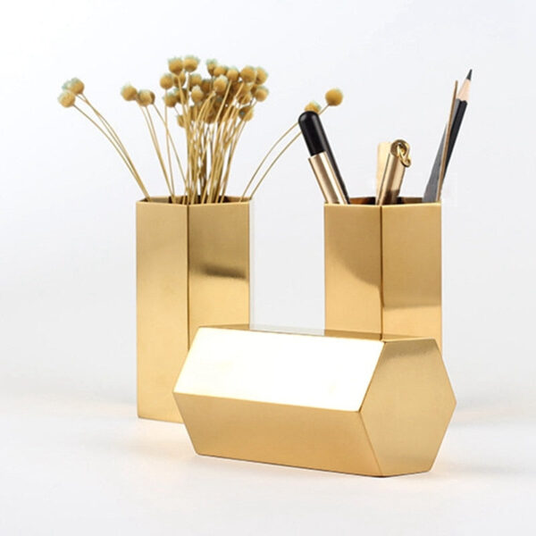 Electroplated Gold Vase - Image 2
