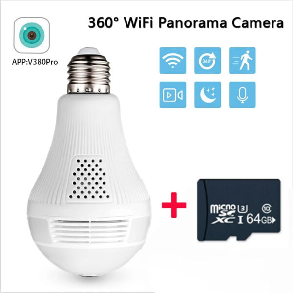 Fisheye Mini WiFi Bulb Security Camera - Image 9