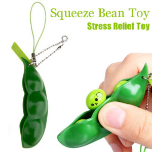 Squishy Squeeze Peas Beans Keychain