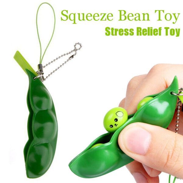 Squishy Squeeze Peas Beans Keychain