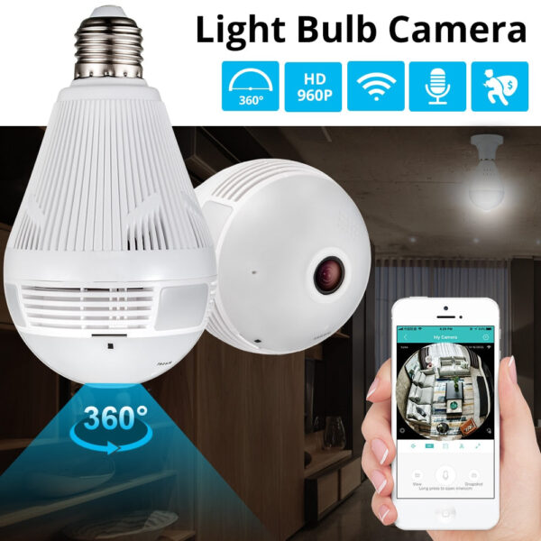 Fisheye Mini WiFi Bulb Security Camera