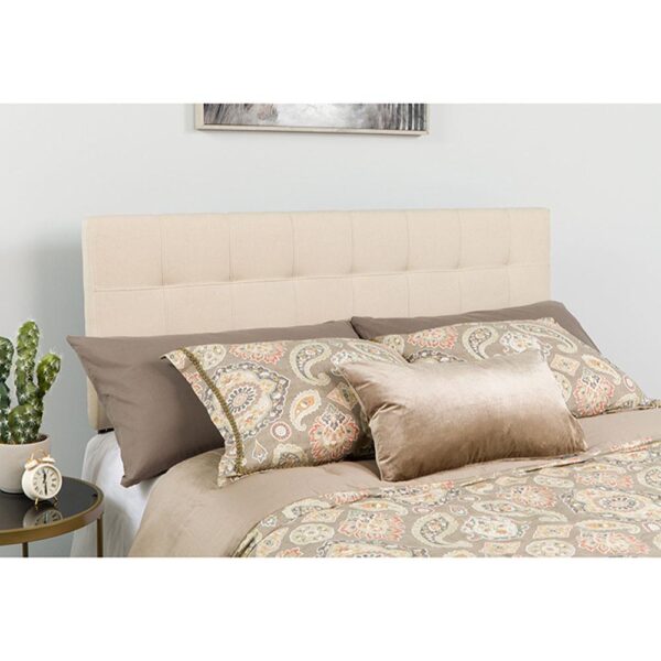 Bedford Tufted Upholstered Queen Size Headboard in Fabric - Image 2