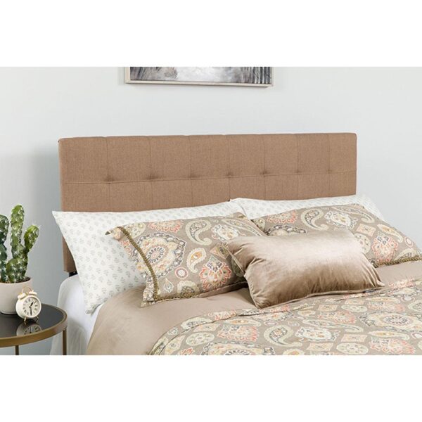 Bedford Tufted Upholstered Queen Size Headboard in Fabric - Image 41