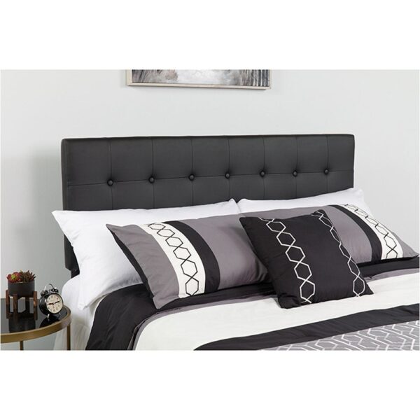 Lennox Tufted Upholstered Queen Size Headboard in Vinyl - Image 2