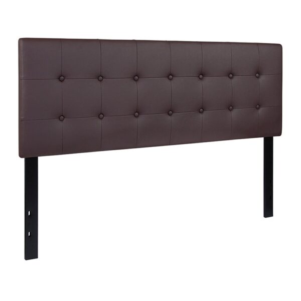 Lennox Tufted Upholstered Queen Size Headboard in Vinyl - Image 8