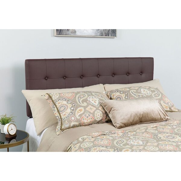 Lennox Tufted Upholstered Queen Size Headboard in Vinyl - Image 15