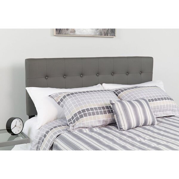 Lennox Tufted Upholstered Queen Size Headboard in Vinyl - Image 16