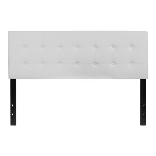 Lennox Tufted Upholstered Queen Size Headboard in Vinyl - Image 11
