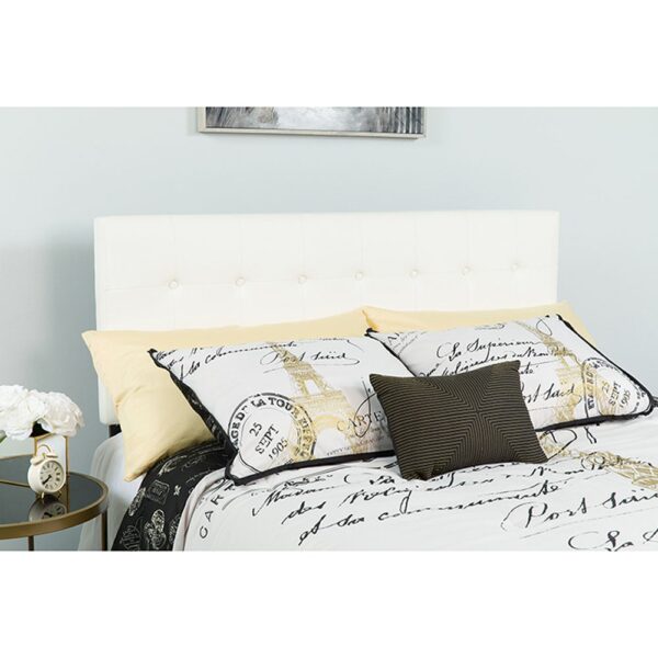Lennox Tufted Upholstered Queen Size Headboard in Vinyl - Image 20