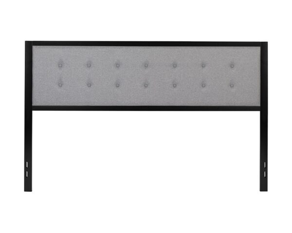 Bristol Metal Tufted Upholstered King Size Headboard in Light Gray - Image 9