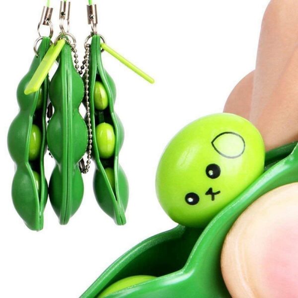 Squishy Squeeze Peas Beans Keychain - Image 2
