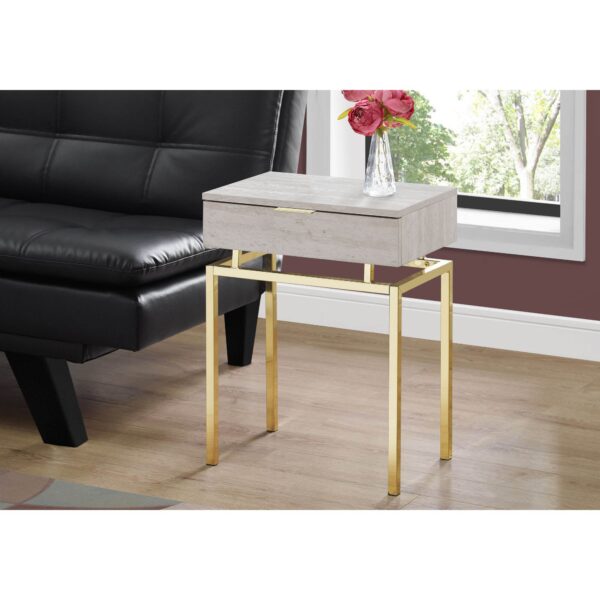 Monarch Specialties I Accent, END Table, Night Stand, BEIGE - Image 2