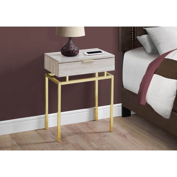 Monarch Specialties I Accent, END Table, Night Stand, BEIGE - Image 3