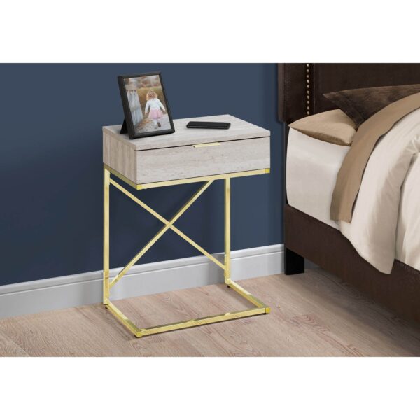 Monarch Specialties I Accent, END Table, Night Stand, BEIGE - Image 3