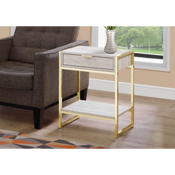 Monarch Specialties I Accent, END Table, Night Stand, BEIGE - Image 2