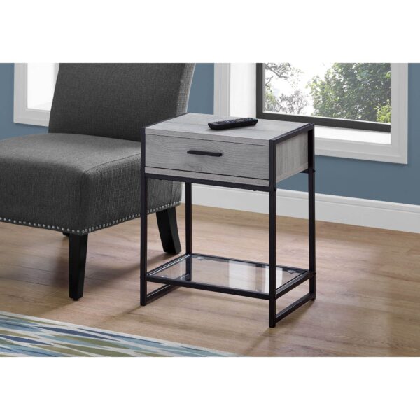 Monarch Specialties I Accent, END Table, Night Stand, GREY - Image 2