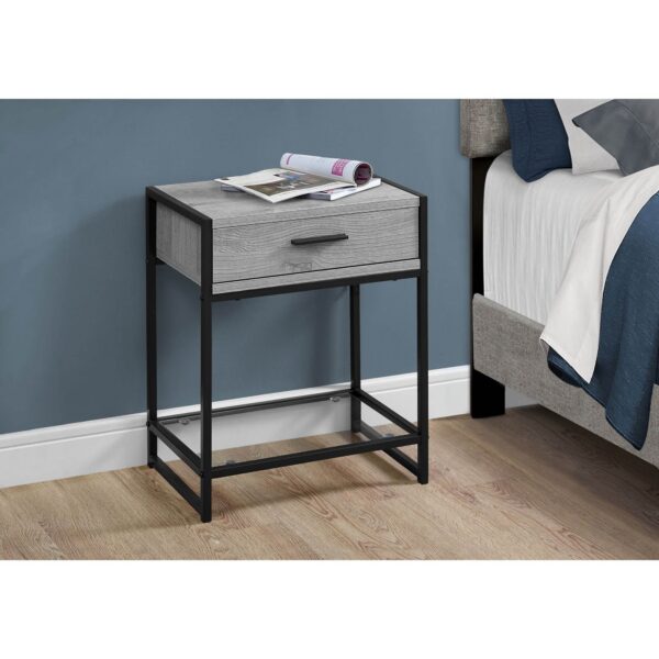 Monarch Specialties I Accent, END Table, Night Stand, GREY - Image 3