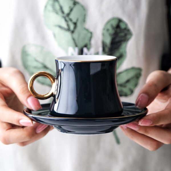 Elegant Ceramic Coffee Cup Set Porcelain - Image 2