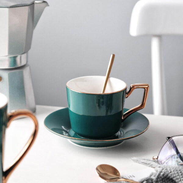 Elegant Ceramic Coffee Cup Set Porcelain - Image 3