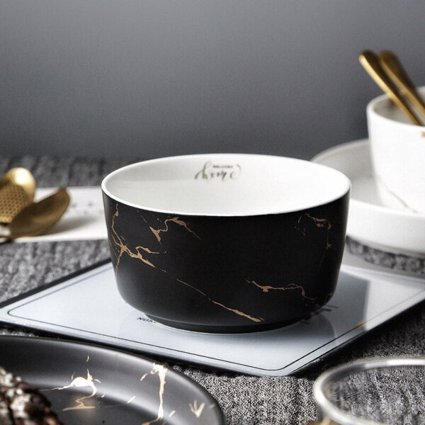 Marble Ceramic Bowl Home Tableware Set Nordic - Image 2