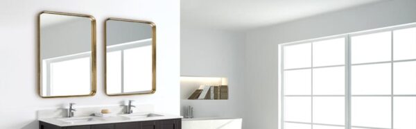 Gold Bathroom Hanging Mirror, 22"x30” - Image 6
