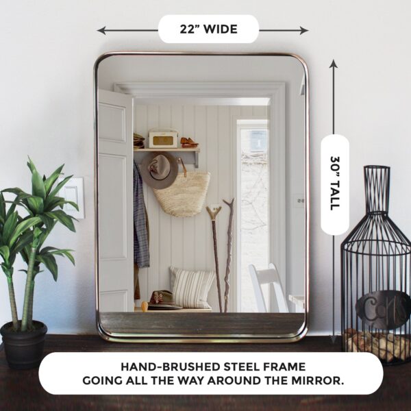 Gold Bathroom Hanging Mirror, 22"x30” - Image 3