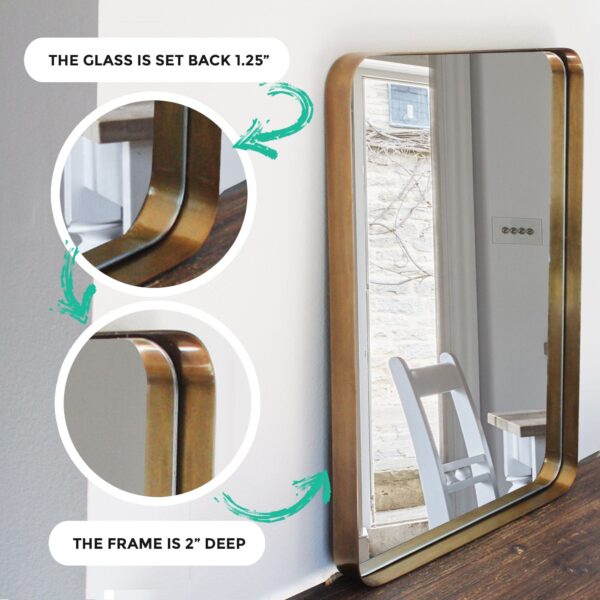 Gold Bathroom Hanging Mirror, 22"x30” - Image 4