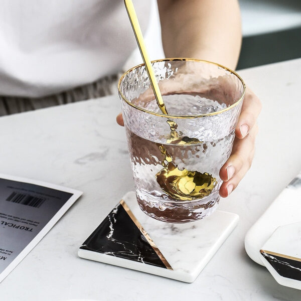 Black and Marble Ceramic Coaster - Image 4