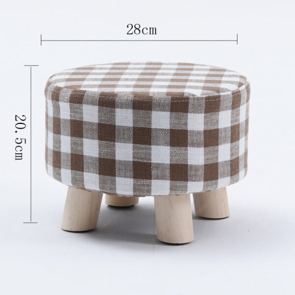 Nordic Round Fabric Stool Wooden Leg Pattern Modern Fashion Wood Small - Image 4