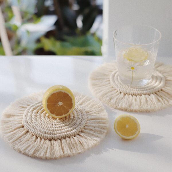 Northern Europe Macrame Cup Pad Bohemia Tablecloth Table Mat Pure - Image 5