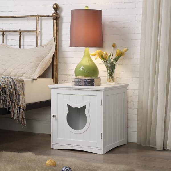 Cat House Side Table, Nightstand Pet House, Litter Box Enclosure - Image 3