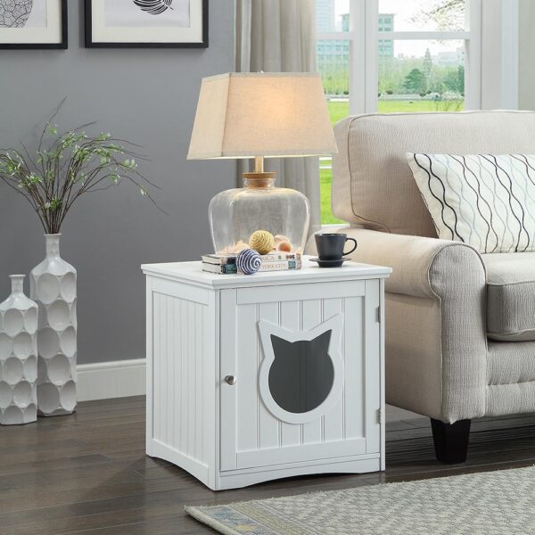 Cat House Side Table, Nightstand Pet House, Litter Box Enclosure - Image 2