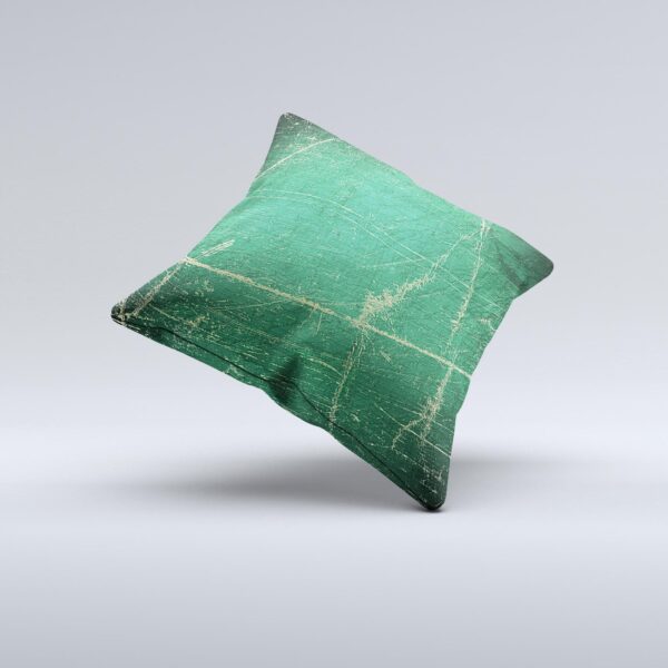 Grungy Green Surface Design Ink-Fuzed Decorative Throw Pillow - Image 2