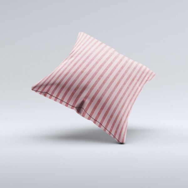 Pink Vintage Stripe Pattern v7 ink-Fuzed Decorative Throw Pillow - Image 2