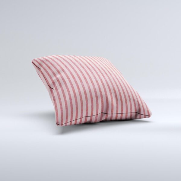 Pink Vintage Stripe Pattern v7 ink-Fuzed Decorative Throw Pillow - Image 3