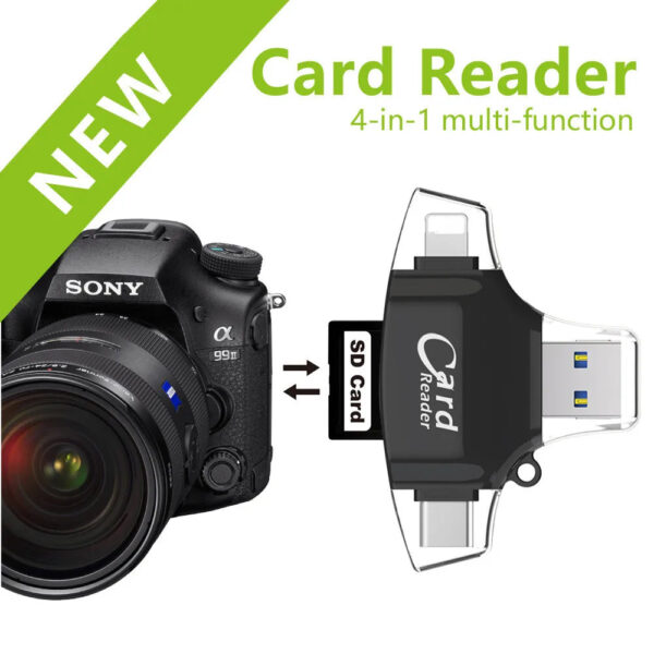 4 In 1 SD Card Reader Micro TF Adapter - Image 4