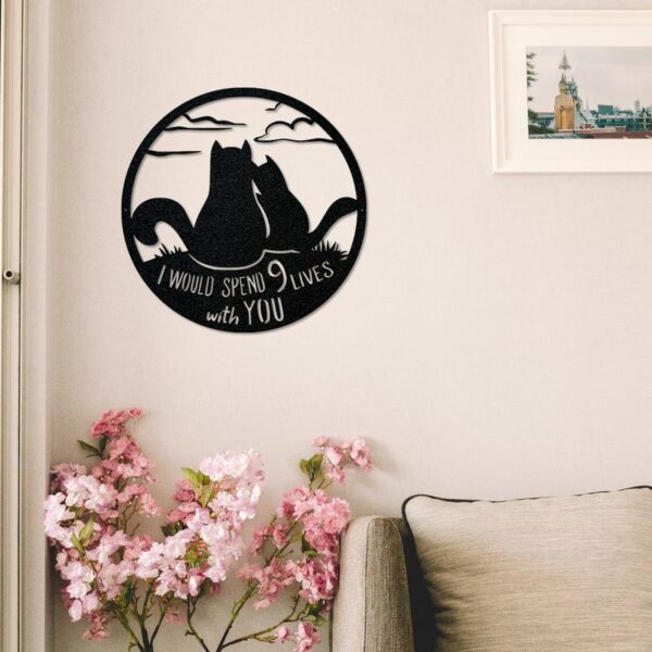 Black Cat Decor - Cat Lover Anniversary Gifts Married Husband Wife - Image 6