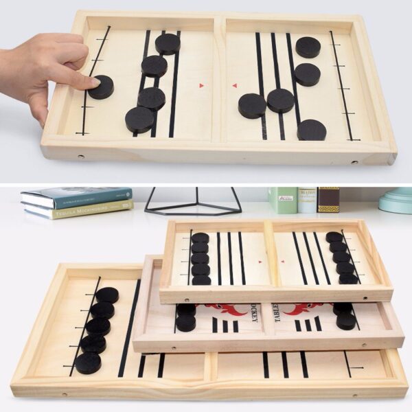 Wooden Sling Puck Game Table Hockey - Image 5
