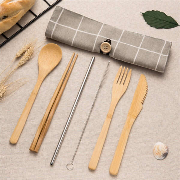Bamboo Traveling Cutlery Set - Image 5