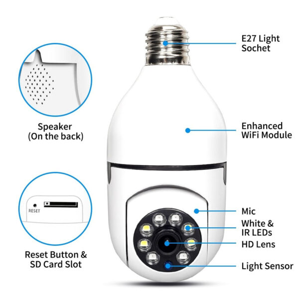 360 Wifi Light Bulb Auto Tracking Camera - Image 7